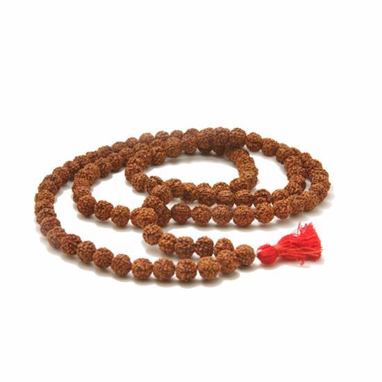 Natural Rudraksha Mala Prayer Necklace - 108 Beads
